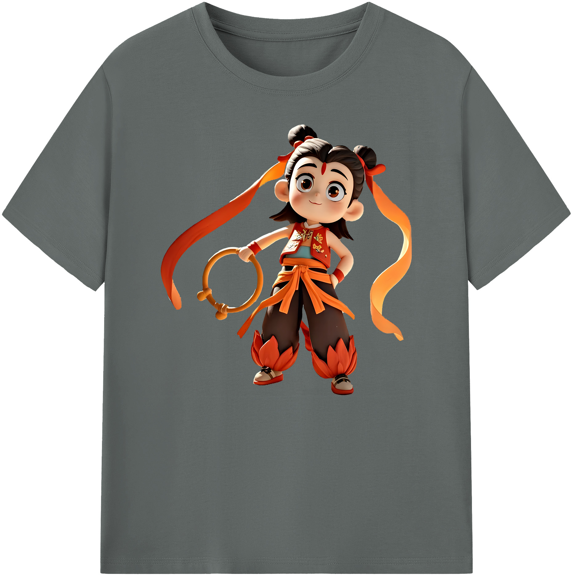 （画像用） Ne Zha 2 ナタ 魔童の大暴れ 綿100％ メンズ半袖Tシャツ｜肌触りやわらか＆通気性